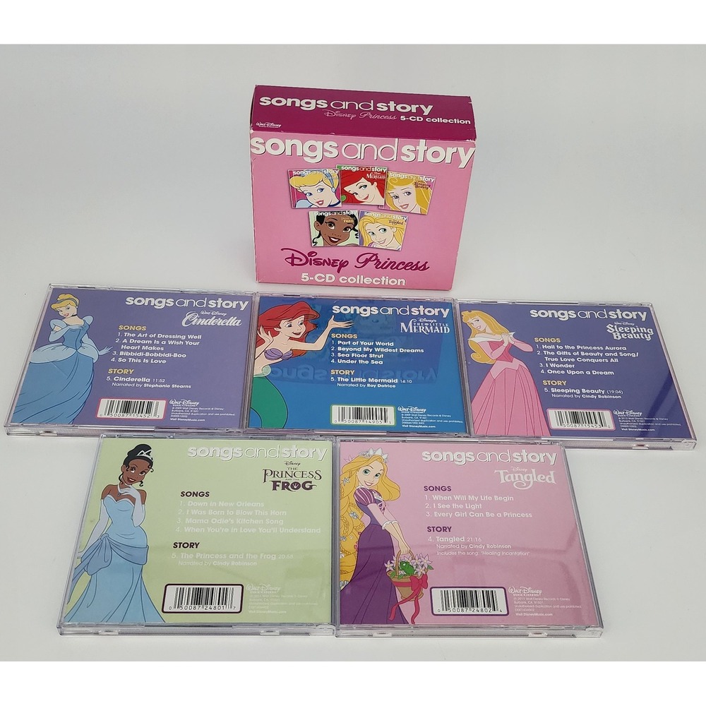 Disney Princess Songs and Story 5-CD Collection Box HTF EXC Ariel Cinderella